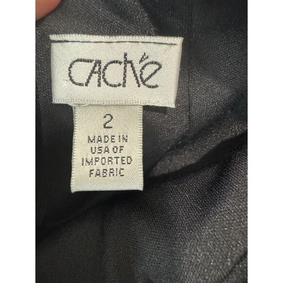 Vintage Cache Halter Dress Black Y2K Cocktail Party Bodycon Glam USA Women 2 - Picture 7 of 8